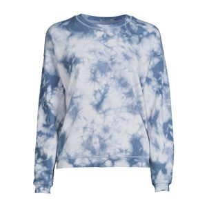 Sweat-shirt à col rond pour femme en coton doux, coupe ample, manches longues, imprimé tie-dye, tendance hivernale, écologique - Product Image 1