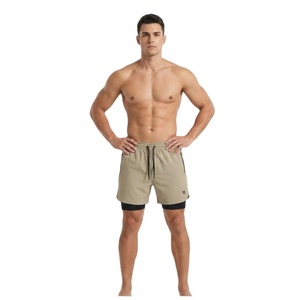 Nouvel Arrivage Short de Sport Homme en Polyester à Carreaux Rouges, Taille Mi-Haute, Séchage Rapide, avec Cordon de Serrage, pour l'Été et la Salle de Sport, Vente en Gros - Product Image 4