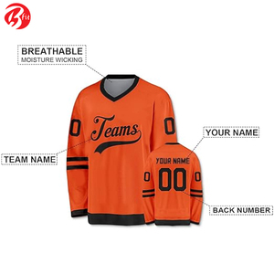 Maillot d'entraînement d'équipe de sports de plein air à manches longues personnalisé chemises transfert de chaleur imprimé vêtements de hockey sur glace - Product Image 3