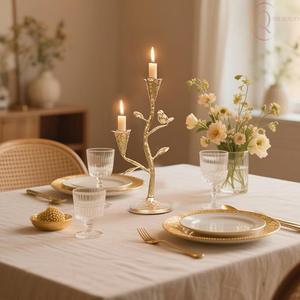 Elegante Portavelas de Metal con Color y Logotipo Personalizables para Decoración de Mesa Interior, Eventos, Estilismo y Uso en Hostelería - Product Image 4