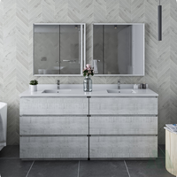 Meubles-lavabos de salle de bain modernes en bois avec lavabo intégré et tiroirs, montage facile, design élégant, miroir non inclus