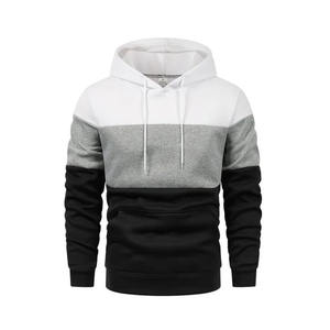 Sudadera con Capucha para Hombre, Cuello Redondo, Algodón Grueso de 300 g/m², Estilo Holgado, Hombros Caídos, Lavada, Cuatro Colores, Paneles, Venta al Por Mayor - Product Image 1