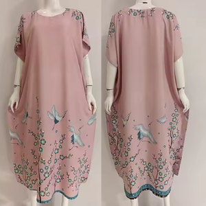 Robe caftan à taille élastique de haute qualité Style modeste doux et confortable avec motif attrayant Prix économique pour se détendre - Product Image 3
