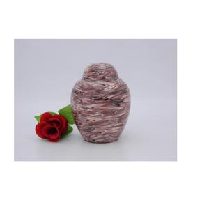 Urne de crémation personnalisée en aluminium à gravure florale Urne commémorative en forme de cendres plaquée nickel à bas prix - Product Image 2