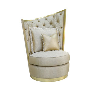 Fauteuil Calypso en bois d'acajou avec tissu en velours, qualité supérieure, pour usage intérieur. - Product Image 6