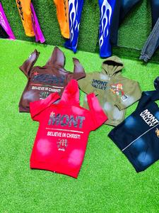 เสื้อสเวตเตอร์ขนแกะคอตตอน450 GSM พิมพ์โลโก้ DTF มีป้ายแขวนแบบเลือกได้ - Product Image 3