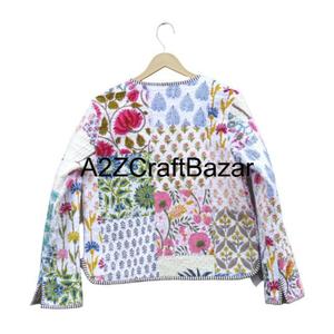 Chaquetas Reversibles Acolchadas Suaves 100% Algodón para Mujer, Estilo Formal, Todas las Temporadas, Manga Larga, Estampados Variados - Product Image 4