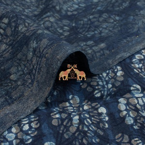 Tissu artisanal indigo 100 % coton imprimé floral, motif traditionnel indien, pour vêtements de garçons - Product Image 2