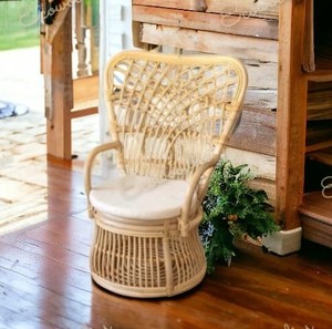 Silla de mimbre con respaldo alto de diseño de belleza, silla de mimbre Royale para niños de caña, silla versátil para sala de juegos de dormitorio infantil - Product Image 4