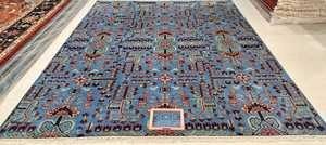 Thảm cầu nguyện chất lượng cao 8x10 ft, len dệt tay, kiểu dệt phẳng hiện đại, thân thiện với môi trường, kỹ thuật in màu sắc sặc sỡ - Product Image 5