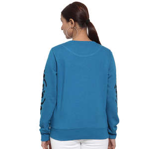 Sweat-shirt ample à col rond et épaules tombantes pour femme, coupe ample, en coton, avec manches longues douces - Product Image 4