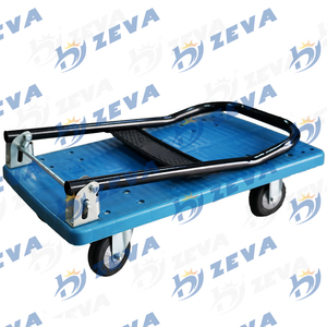<strong>Industrial</strong> Four-Wheel Foldable Push <strong>Cart</strong> Dolly with <strong>Flat</strong> Bed Wagon Customizable OEM Hand Truck for Moving Platform - Product Image 3