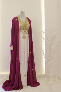 Kaftan islámico marroquí moderno para mujer Vestido de playa largo hasta el suelo con suministro ODM de manga larga transpirable - Product Image 3