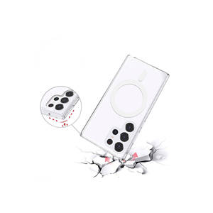 Funda de Silicona Transparente con Purpurina Compatible con MagSafe para Samsung Galaxy S23 Ultra, Netzy Safa Allstar, Cubierta Trasera de Lujo - Product Image 5