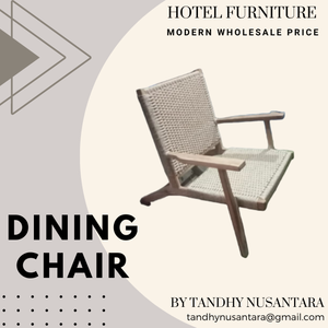 Chaise sans bras de chaise d'hôtel et de salle à manger de rotin de vente chaude avec des meubles d'hôtel de jambe en bois fabriqués en Indonésie - Product Image 5