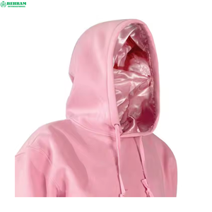 Vente en gros : Sweat à capuche oversize à col montant, épais, en molleton French Terry, en coton thermique, imprimé personnalisé, teint uni, hiver - Product Image 6