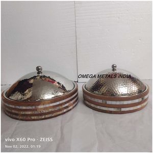 Marmites de service en métal de haute qualité pour la cuisine domestique, chauffe-plats et casseroles avec finition argentée pour soupes et restaurants - Product Image 3