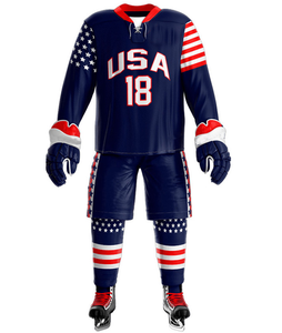 Uniformes de Hockey Personalizados de Alta Calidad, Impresos, Transpirables, 100% Poliéster, Camisetas Profesionales de Hockey sobre Hielo - Product Image 5