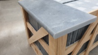 Dalles de piscine en marbre bleu Bullnose 2025, 3 cm d'épaisseur, finition polie, affinée, vieillie, sablée, pour villas modernes, fabriquées en Turquie