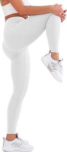 Leggings de yoga doux taille haute pleine longueur pour femmes motif solide taille élastique pour les entraînements quotidiens devant athlétique - Product Image 2