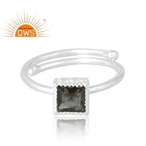 Vente chaude 925 Sterling Silver Natural Smoky Gemstone Ring Bijoux personnalisés pour les femmes Cadeau pour elle - Product Image 3