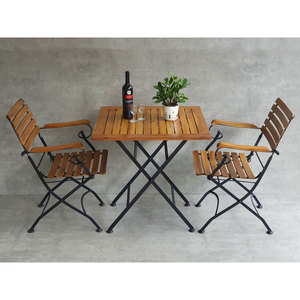 Modern Design Outdoor <b>Foldable</b> <b>Table</b> Set (75x75cm) and 2 Folding Chairs CBCF286 - Product Image 4