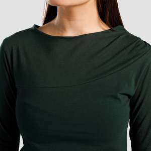 Green Asymmetrical Yoga <b>Top</b> with Front Logo Fashion Design Breathable Lightweight Spandex Fitness Wear Plus Size Seamless Print - Product Image 5