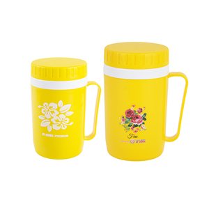 Insulated 500ml Plastic Water Mug with Handle Screw Lid Floral Print Thermal Tumbler School Office Home Kitchen Tableware - Product Image 4
