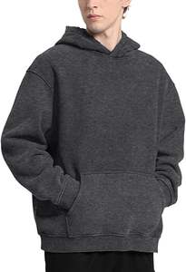 เสื้อฮู้ดผู้ชายผ้าคอตตอน100% เข้ารูปปกติแห้งเร็วเป็นมิตรต่อสิ่งแวดล้อมสีทึบลำลองสำหรับฤดูหนาว - Product Image 3