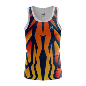 Camiseta sin mangas personalizada de poliéster 100% para gimnasio, camiseta de práctica de punto transpirable en estilo Hip Hop, logotipo frontal de talla grande sin tarifa - Product Image 4