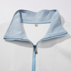 OEM Custom <b>Funnel</b> Zipper Neck Plain Pullover Quarter Snap Gray Sherpa Fleece Hoodie For Men - Product Image 2