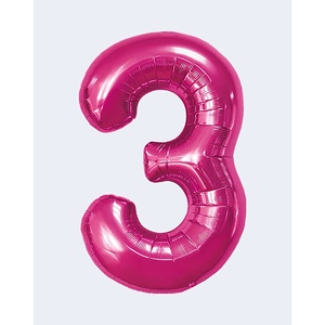 Palloncini Numero Party Love Fucsia N3 45cm Confezione da 12 Pezzi - Product Image 1