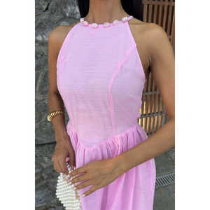 Vestido Mini Galezzo 2908 Translúcido con Cuello Halter y Cintura Natural - Product Image 1