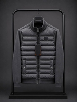 Veste d'hiver hybride matelassée pour homme de haute qualité, style bomber, entièrement zippée, rembourrée, chaude et coupe-vent, idéale pour l'extérieur et la ville