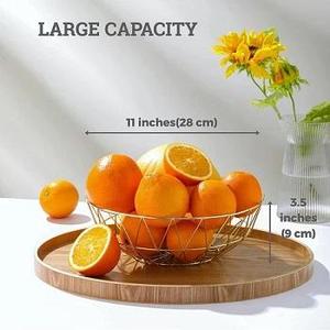 Design de qualité supérieure placage en laiton maille métallique fil rond panier en métal moderne élégant panier de fruits à la main vente chaude arrivée - Product Image 4