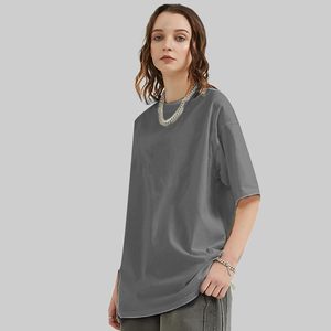 เสื้อยืดผ้าซักแบบเป็นกรดสำหรับผู้ชายผ้าฝ้าย100% ทรงหลวมพิมพ์ลายโอเวอร์ไซส์ใส่ได้ทั้งชายและหญิง - Product Image 4