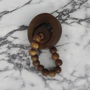 Nudo de eslabones de cadena con cuentas de madera de mango de 2 eslabones respetuoso con el medio ambiente, decoración del hogar de mesa, detalles para sala de estar, dormitorio, Hotel - Product Image 3