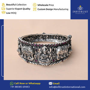 Experts in Selling Minimalistic Ruby Stone Studded Customizable Divine Motifs Bangles for Women's Party Engagement Wedding Wear - Product Image 2