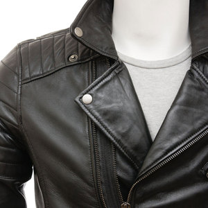 Look classique grande personnalité nouveauté veste en cuir de motard pour hommes article frais veste en cuir imperméable pour hommes - Product Image 5