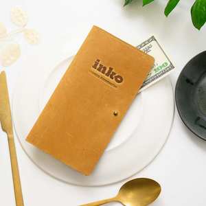 Titular de cheque de restaurante de cuero de alta calidad con logotipo personalizado para restaurante, presentador de invitados de cheque de cuero genuino, LBH-0062 - Product Image 4