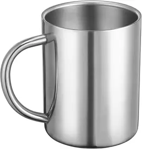 Utensili da cucina di vendita caldi tazze a doppia parete isolate in acciaio inossidabile tazza da tè in metallo senza BPA