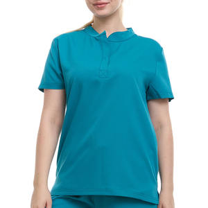 Haut à manches courtes lavable pour femme, vêtements de travail, infirmière, tissu extensible doux, vêtements médicaux, uniforme d'infirmière, ensemble de blouse de médecin, haut pour femme - Product Image 2