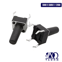 Interrupteur tactile VAOHM DIP VA-TSP4TB-S12H 6mm X 6mm X 12mm (1 sac/1000 pièces)