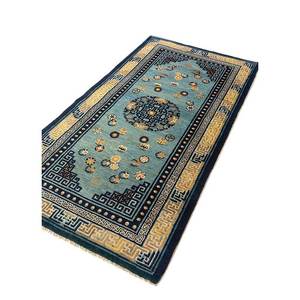 Alfombra de Lana Anudada a Mano Pechino Azul para el Hogar, Paem-413, Alfombra Rectangular con Medallón para Entrada, Pasillo, Habitación Juvenil - Product Image 2