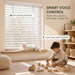 Factory Direct Custom Size Electric Motorized Wooden Solid Wood Venetian <strong>Blinds</strong> Persiana with Remote Smart Voice Control - Product Image 3