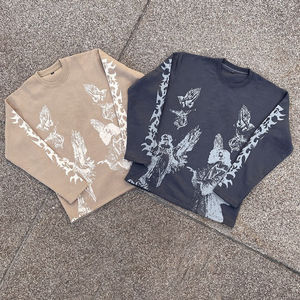 Sudadera con capucha lavada con ácido y cremallera desgastada Terry francés desteñido bordado con LOGOTIPO personalizado hecha de poliéster/algodón - Product Image 1