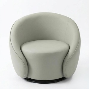 Chair Swivel Curve shape Living <b>Sofa</b> Luxury Modern Design <b>Wood</b> <b>Frame</b> PU Leather Eco-Friendly Accent Living Room Bedroom Hotel - Product Image 2