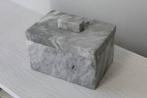 Belle boîte à bijoux en marbre gris faite à la main boîte de rangement décorative organisateur de bijoux personnalisé boîte-cadeau de décoration d'intérieur en gros - Product Image 6