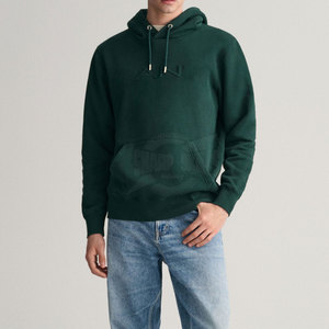 Sweat-shirts à capuche personnalisés avec logo en relief pour hommes, motif uni, coton/polyester, respirants, en gros, vêtements d'hiver - Product Image 4