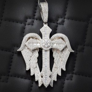 2.69ctw VVS D Hip Hop Style Brilliant Cut Moissanite <b>Cross</b> <b>Pendant</b> 925 <b>Sterling</b> <b>Silver</b> Rose Gold/Gold Plated Charm <b>Pendants</b> - Product Image 4
